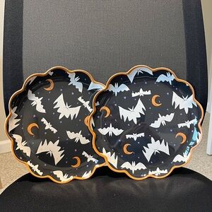 Halloween Bat and Moon Plates